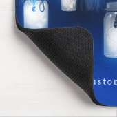 Peacock Feathers, Mason Jar & String Lights Rustic Muismat (Hoek)