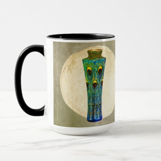 Peacock Feathers meesterwerk uit 1900 Mok (Links)