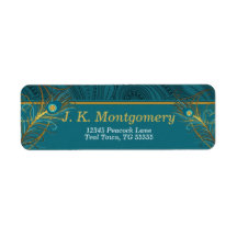 Peacock Feathers met Blauwgroen en goudkleuren