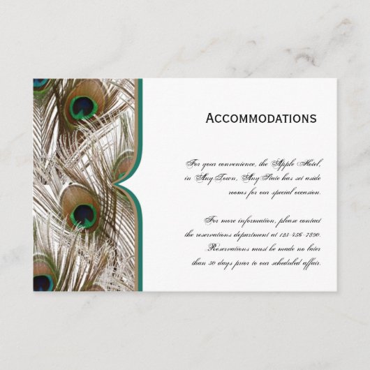 Peacock Feathers met een dubbel Lijst Informatiekaartje (Voorkant)