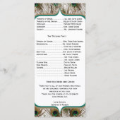 Peacock Feathers met een Dubbel Lijst Programma Programmakaart (Achterkant)