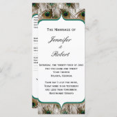 Peacock Feathers met een Dubbel Lijst Programma Programmakaart (Voorkant / Achterkant)