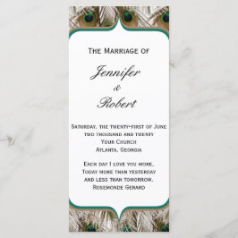 Peacock Feathers met een Dubbel Lijst Programma Programmakaart