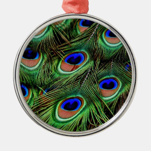 Peacock Feathers Metalen Ornament (Voorkant)