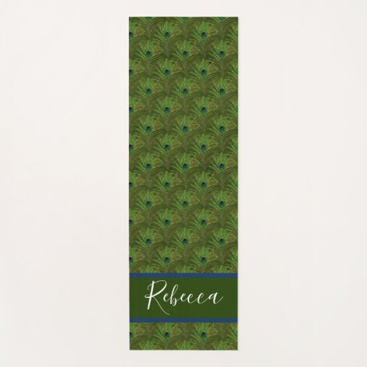 Peacock Feathers Monogram Naam Yoga Mats Yogamat (Voorkant)