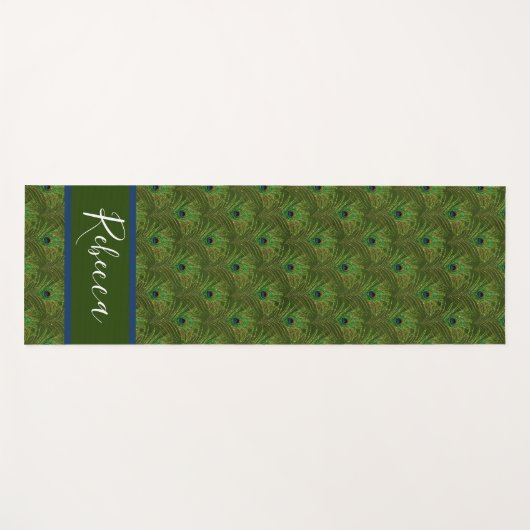 Peacock Feathers Monogram Naam Yoga Mats Yogamat (Voorkant (horizontaal))