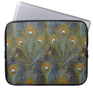 Peacock Feathers Morris Victoriaans Design Laptop Sleeve