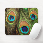 Peacock Feathers Mousepad Muismat (Met muis)