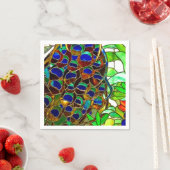 Peacock Feathers Mozaïek Glas in lood Window Servetten (Insitu)