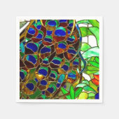 Peacock Feathers Mozaïek Glas in lood Window Servetten (Voorkant)