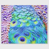 Peacock Feathers Multi Colors Cadeaupapier (Vlak)