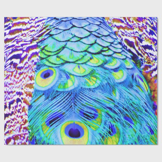 Peacock Feathers Multi Colors Cadeaupapier (Vlak)