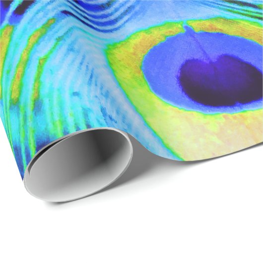 Peacock Feathers Multi Colors Cadeaupapier (Rol Hoek)