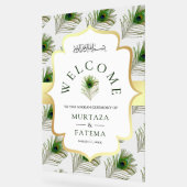 Peacock Feathers Muslim Wedding Welcome Acryl Bord (Hoek)