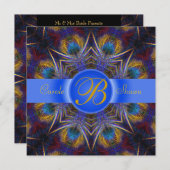 Peacock feathers - najaar - landelijke kunstuitnod kaart (Voorkant / Achterkant)