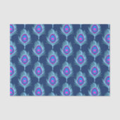 Peacock Feathers, Navy and Pastel Blue Tissuepapier (Voorkant)