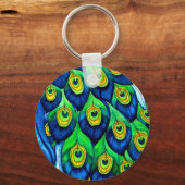 Peacock Feathers-ontwerp Sleutelhanger (Voorkant)