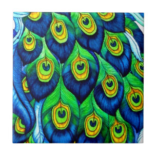 Peacock Feathers-ontwerp Tegeltje