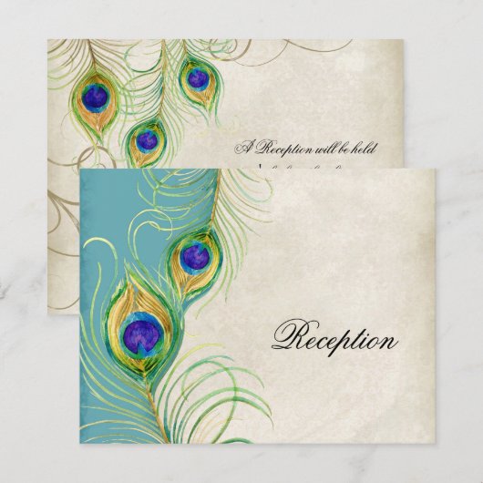 Peacock Feathers Opvangkaart Informatiekaartje (Voorkant / Achterkant)