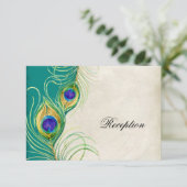 Peacock Feathers Opvangkaart Kaart (Staand voorkant)