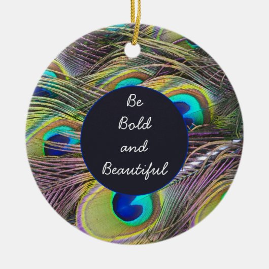 Peacock Feathers Ornament Round (Voorkant)