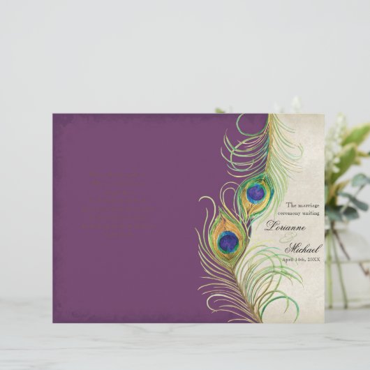 Peacock Feathers - Paars weddenschap (Staand voorkant)