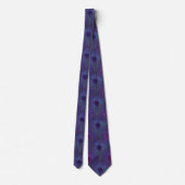 Peacock Feathers Paarse Blue Stropdas Necktie (Achterkant)