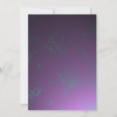 Peacock Feathers Paarse bruiloft Kaart (Achterkant)