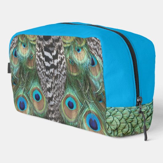 Peacock Feathers Patroon Toiletery Tas (Rechterhoek)