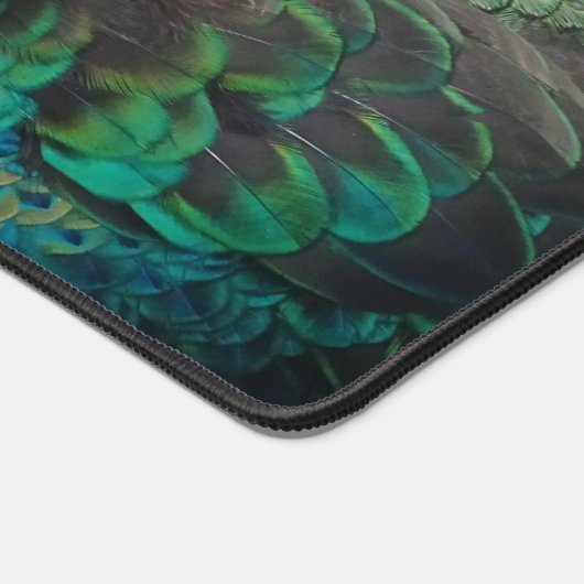 Peacock Feathers & Peacock gezicht Cust. bureaumat (Hoek)