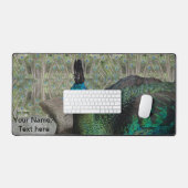 Peacock Feathers & Peacock gezicht Cust. bureaumat (Keyboard & Muis)