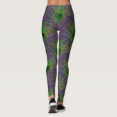 Peacock Feathers Peacocks Paars Gold Glitter Leggings (Achterkant)
