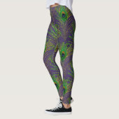 Peacock Feathers Peacocks Paars Gold Glitter Leggings (Links)