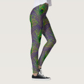 Peacock Feathers Peacocks Paars Gold Glitter Leggings (Rechts)