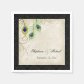 Peacock Feathers perkament bruiloft receptie Decor Servetten (Voorkant)