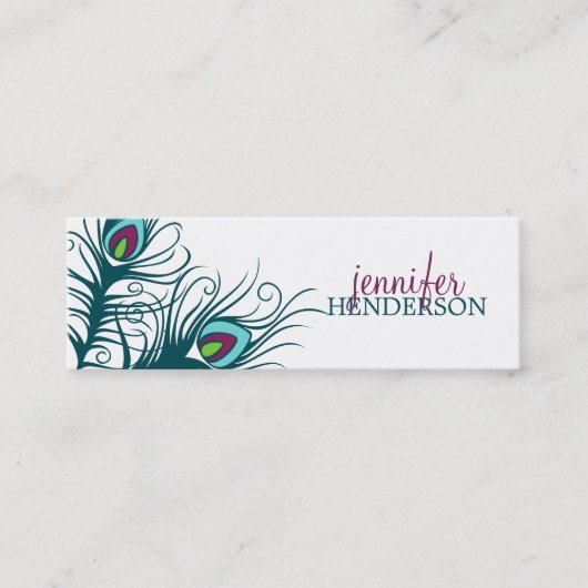 Peacock Feathers Personal Calling Card Contactkaartje (Voorkant)