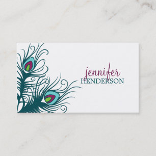 Peacock Feathers Personal Calling Card Contactkaartje
