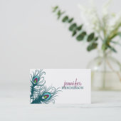 Peacock Feathers Personal Calling Card Contactkaartje (Staand voorkant)