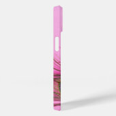Peacock Feathers Pink iPhone Roze Hoesje-Mate Hoes (Achterkant / Rechts)