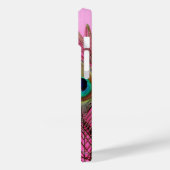 Peacock Feathers Pink iPhone Roze Hoesje-Mate Hoes (Achterkant / Links)