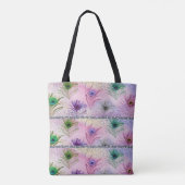 Peacock Feathers Pink Silver Gift voor haar Tote Bag (Achterkant)
