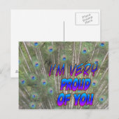 Peacock Feathers Proud Postcard Briefkaart (Voorkant / Achterkant)
