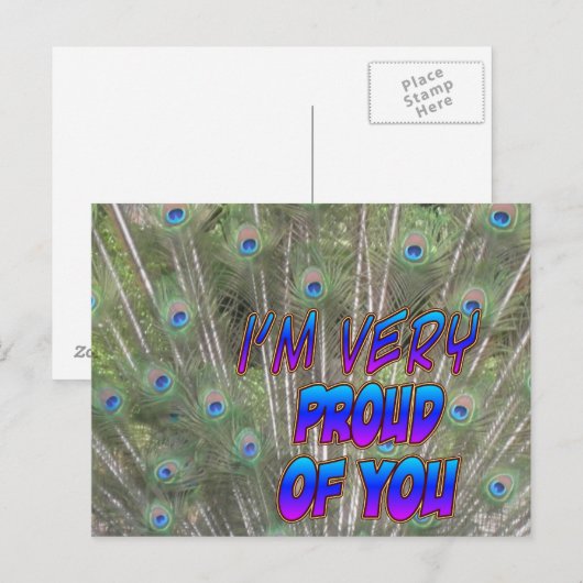 Peacock Feathers Proud Postcard Briefkaart (Voorkant / Achterkant)