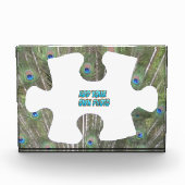 Peacock Feathers Puzzle Piece Cust. Fotoblok (Voorkant)