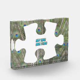 Peacock Feathers Puzzle Piece Cust. Fotoblok