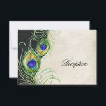 Peacock Feathers Receptie Uitnodiging Kaart<br><div class="desc">OPMERKING: GEBRUIK DEZE MAAT VOOR VIERKANTE UITNODIGINGEN. KLEUR PALET: Zwart, tan, crème, goud, blauw, groen en paarse. ONTWERP COLLECTIE: Dit maakt deel uit van een bruiloft uitnodigingsset van complete bijpassende producten. Deze moderne, eigentijdse Peacock Feathers Wedding Invitations zijn trendy, elegant en chique. Het kunstwerk is van originele waterverf hand geschilderd...</div>