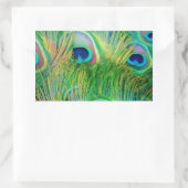 Peacock Feathers Rechthoekige Sticker (Tas)