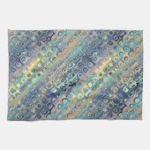 Peacock Feathers Retro Abstract Theedoek (Horizontaal)