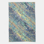 Peacock Feathers Retro Abstract Theedoek (Verticaal)