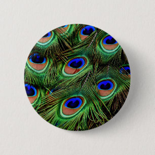 Peacock Feathers Ronde Button 5,7 Cm